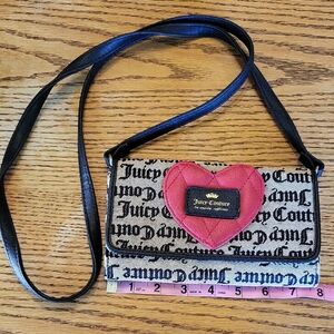 NWOT Juicy Couture Black and Pink Crossbody Bag with Red Heart